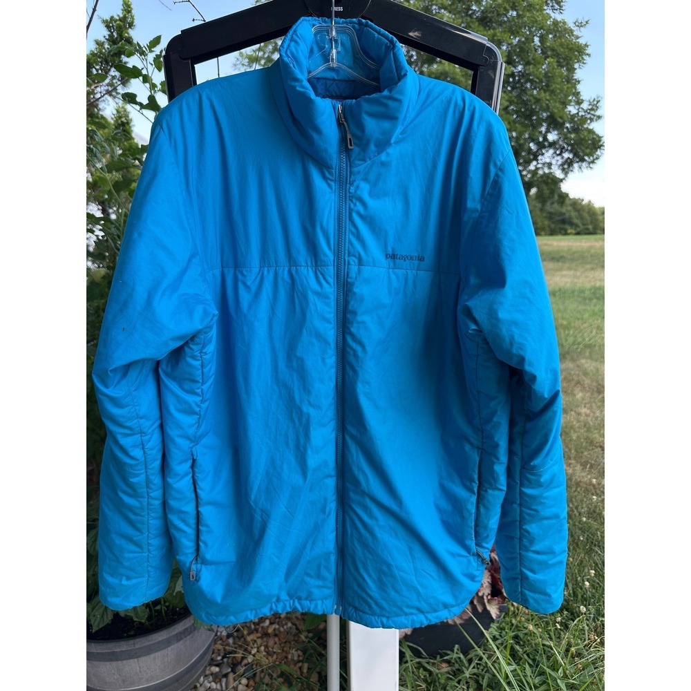 Patagonia Men Nano‎ Puff Insulated Jacket Blue Full Zip PrimaLoft Large L Patch